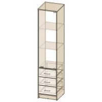 Шкаф комбинированный Интерлиния СК-023 40*42*182 (с витриной) дуб сонома/белый купить в Минске